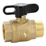 Vanne à sphère Serena PN40 ACS Manette Papillon noire Mâle/femelle 1/4" (8/13) passage intégral - Sferaco