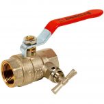 Vanne à sphère PN20 Passage Intégral ACS Poignée rouge F/F à purge 1"1/4 (33x42) SFERACO