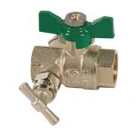 Vanne à sphère NF PN25 Passage Intégral ACS Papillon Vert F/F à purge 1" (26/34) - Sferaco