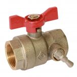 Vanne à sphère PN30 Passage intégral ACS Papillon rouge F/F à purge 1'(26x34) SOMATHERM