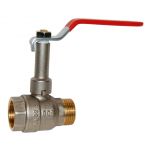 Vanne d'arrêt M/F ACS 1/2" (15/21) PN30 Poignée plate rouge avec prolongateur - Sferaco