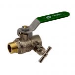 Vanne à sphère Passage intégral PN25 NF ACS Poignée Plate Verte M/F à purge 1/2" (15/21) - Sferaco