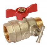 Vanne à sphère PN30 Passage intégral ACS Papillon rouge M/F à purge 1/2'(15x21) SOMATHERM