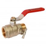 Vanne à sphère PN30 Passage intégral ACS Poignée rouge à purge MF 1/2" (15/21) - Somatherm