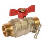 Vanne à sphère PN30 Passage intégral ACS Papillon rouge M/M à purge 1/2'(15x21) SOMATHERM