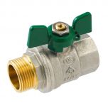 Vanne à sphère NF PN25 Passage Intégral ACS Papillon Vert Mâle/Femelle 3/8" (12/17) SOMATHERM