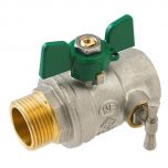 Vanne à sphère NF PN25 Passage Intégral ACS Papillon Vert M/F à purge 3/4" (20/27) SOMATHERM