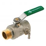 Vanne à sphère NF PN25 Passage Intégral ACS Poignée Verte M/F à purge 1" (26/34) SOMATHERM