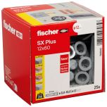 25 chevilles à expansion nylon SX Plus Ø12 x 60 mm - Fischer