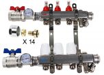 Kit Collecteur INOX 1" PCBT - 7 départs mâle 3/4" + 14 raccords eurocone PER 16x1,5