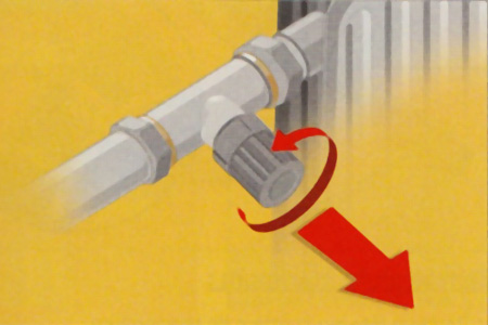 Etape 1 montage tête thermostatique RA 2990 Danfoss