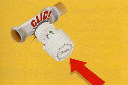 Etape 3 montage tête thermostatique RA 2990 Danfoss