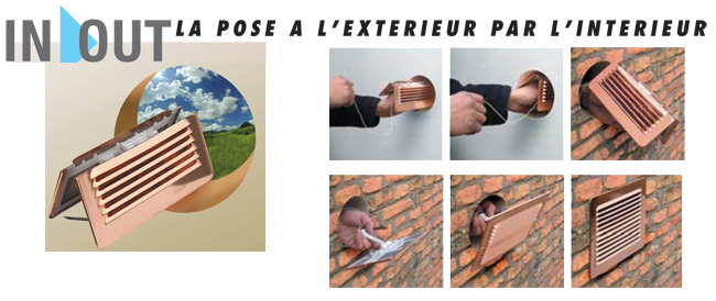 Pose de la grille cuivre de ventilation IN OUT de First Plast