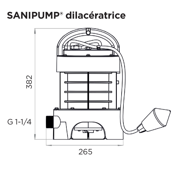 Dimensions pompe SANIPUMP