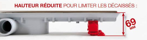 Caniveau de douche hauteur réduite